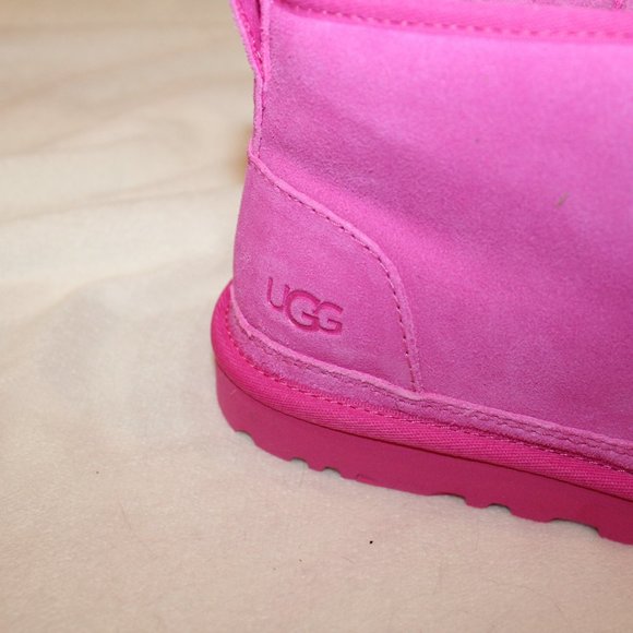 NIB UGG WOMEN NEUMEL TAFFY PINK SUEDE SHEARLING LINED LACE UP ANKLE WINTER BOOTS - Picture 8 of 8